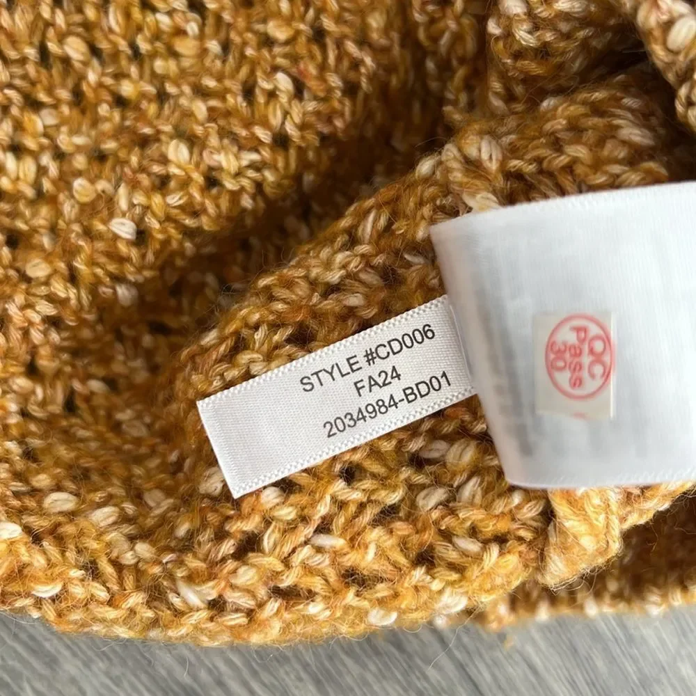 J.CREW Honeycomb Stitch Crewneck Sweater XS Golden Sun Orange Knit Classic Fall